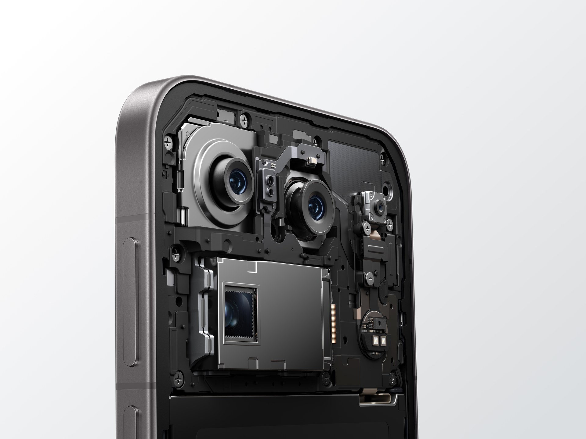 Close-up of the OPPO Find X10 Pro Max camera module internals