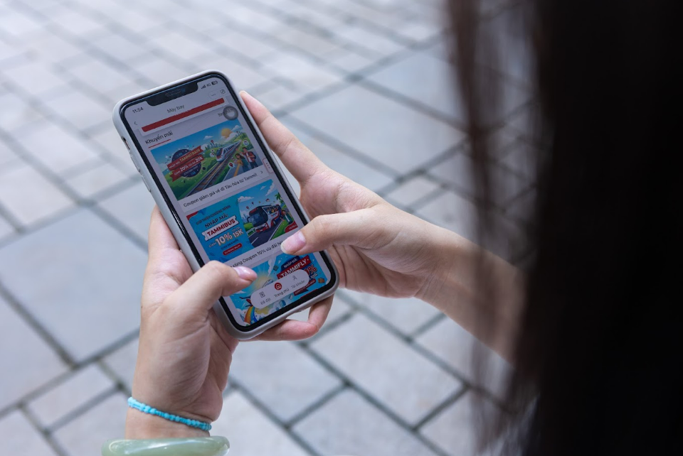 A phone showing the Tammi app from Viettel with in-app offers